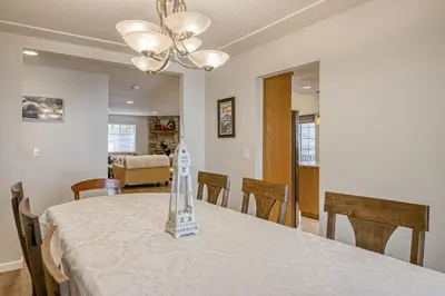 a dining room with a table and chairs at Montgomery Estates Ski & Beach Haven in South Lake Tahoe