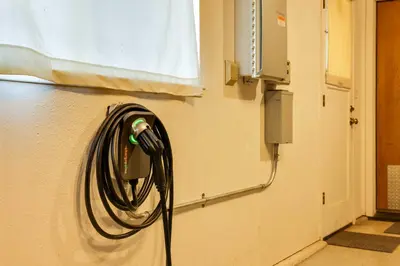 a hose is hanging on a wall in a room at Balcony and Scenic View Sonora Hideaway! in Sonora