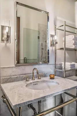 a bathroom with a sink and a mirror at Hyatt House Sacramento-Midtown in Sacramento