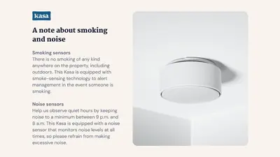 a page of a brochure for a role about smoking and noise at Kasa Archive Reno-Tahoe in Reno