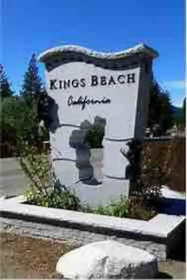 a sign for a kings black entrance in a park at Lakeside hotel room #8 in Kings Beach in Kings Beach
