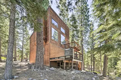 a tree house in the middle of the forest at Hot Tub and Ski Shuttle Northstar Resort House in Truckee