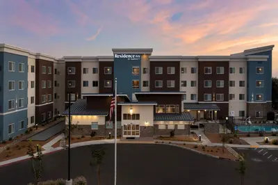 a rendering of the exterior of a hotel at Residence Inn by Marriott Fresno Clovis in Clovis