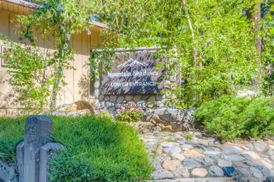 a sign in front of a building at Incline Village Charmer in Incline Village