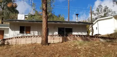 a house with a tree in front of it at Panoramic Lake View, Lake Isabella in Wofford Heights