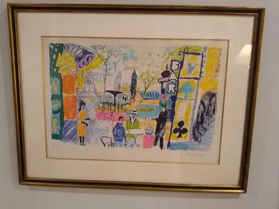 a picture of a painting hanging on a wall at Townhouse Art Gallery in Mammoth's Best Location in Mammoth Lakes