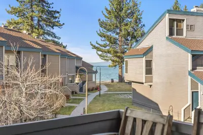 a view from the back yard of a house at Our Happy Place home in South Lake Tahoe